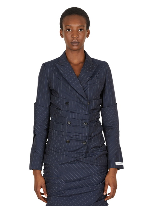 Photo: Lourdes Pinstripe Ruched Blazer