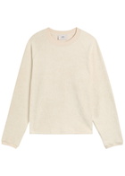 Ami Paris Logo-embroidered Towelling Cotton-blend Sweatshirt Ivory