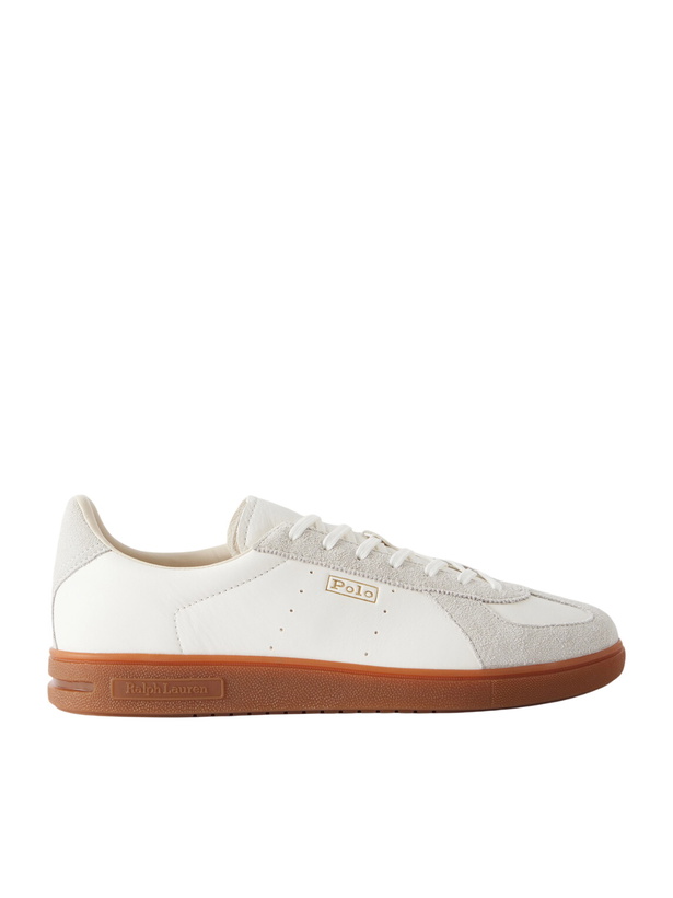 Photo: Polo Ralph Lauren - Bedford Suede-Trimmed Leather Sneakers - White