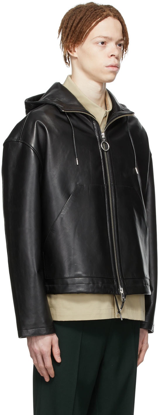 AMI Alexandre Mattiussi Black Leather Jacket AMI Alexandre Mattiussi