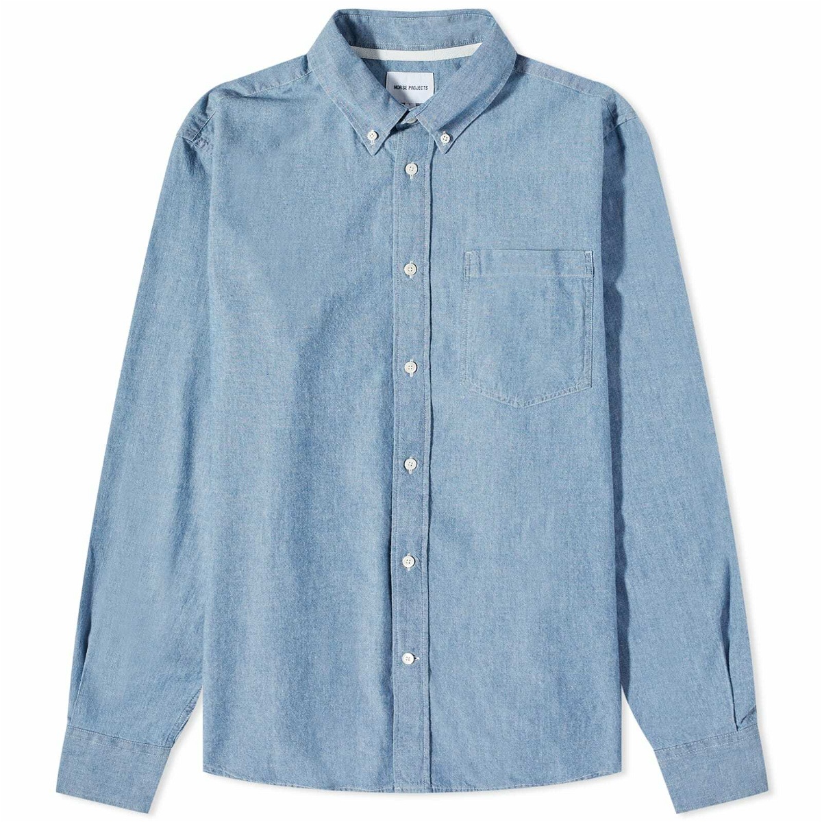 Norse Projects Men's Algot Chambray Shirt in Indigo Norse Projects