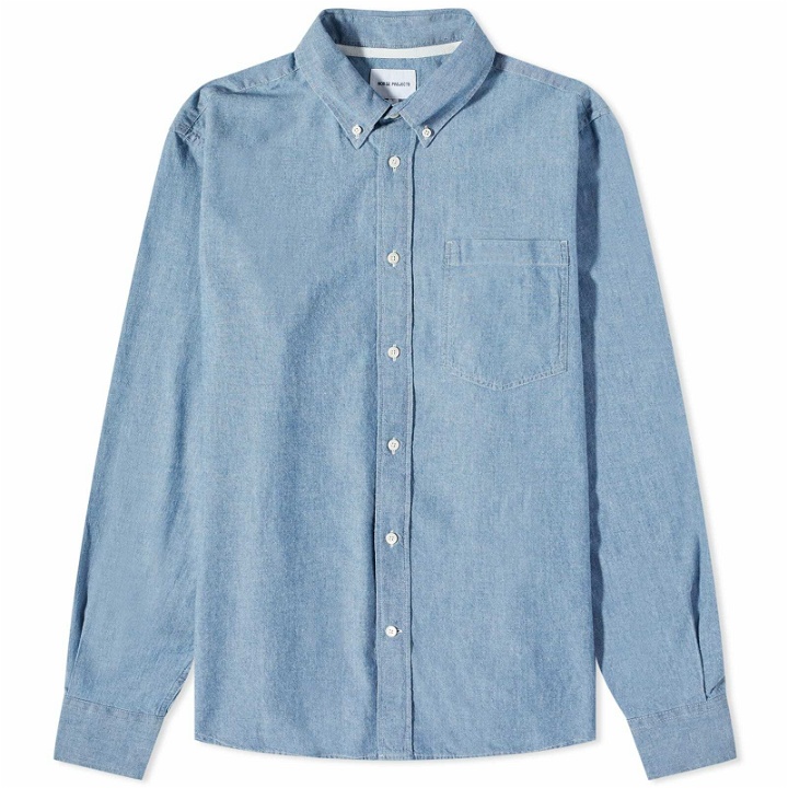Photo: Norse Projects Men's Algot Chambray Shirt in Indigo