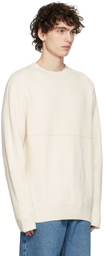 Tom Wood Off-White Wool Round Neck Knit Sweater