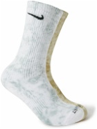 Nike - Everyday Plus Tie-Dyed Stretch Cotton-Blend Socks - White