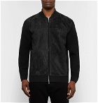 Dunhill - Ribbed Merino Wool and Suede Bomber Jacket - Men - Black