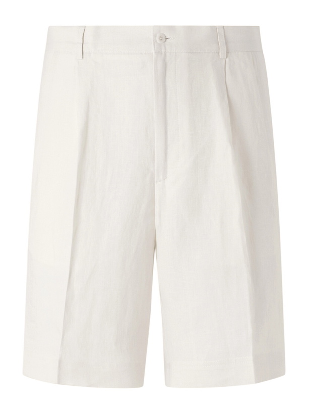 Photo: Rubinacci - Straight-Leg Pleated Cotton Shorts - White