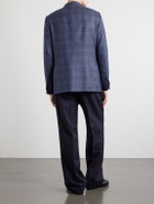 Caruso - Norma Checked Wool Blazer - Blue