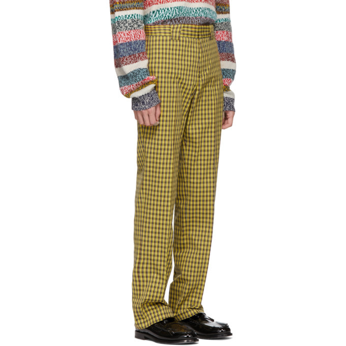 Burberry Yellow Turnpike Check Trousers Burberry