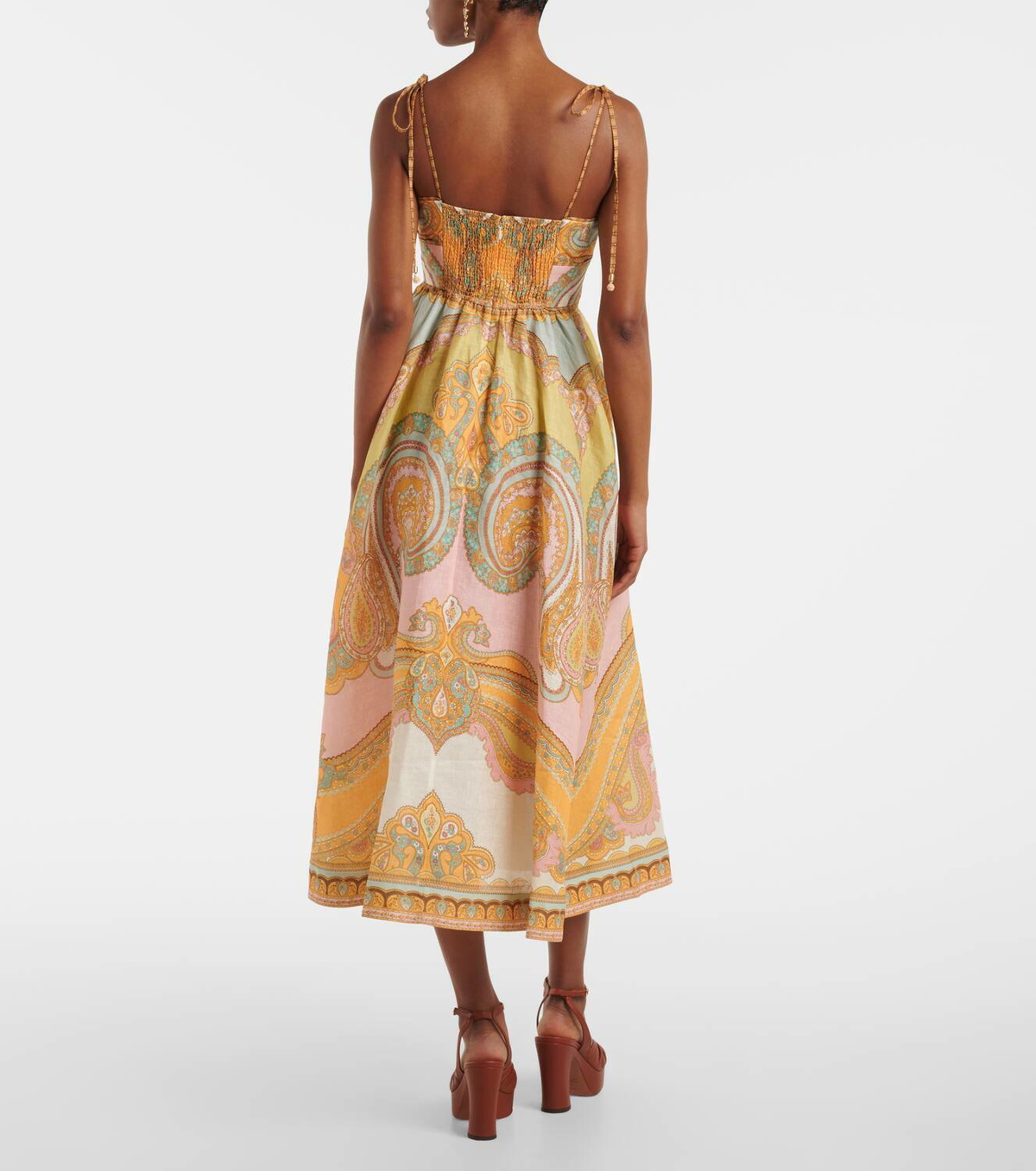 Zimmermann Maxine Picnic paisley linen bustier dress Zimmermann