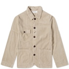 Universal Works Men's Patched Mill Bakers Jacket in Stone