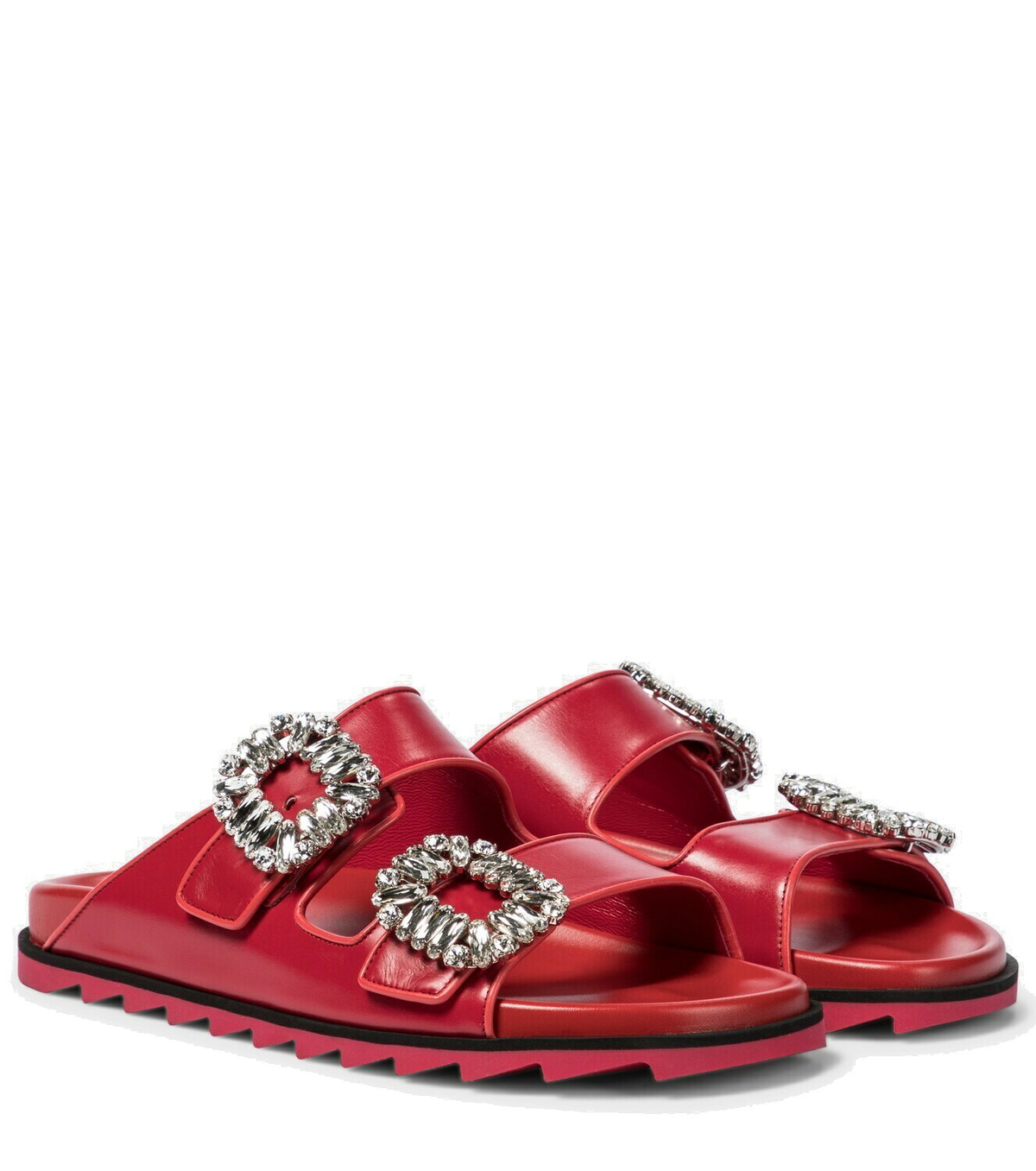 Roger Vivier Slidy Viv shearling and suede slippers Roger Vivier