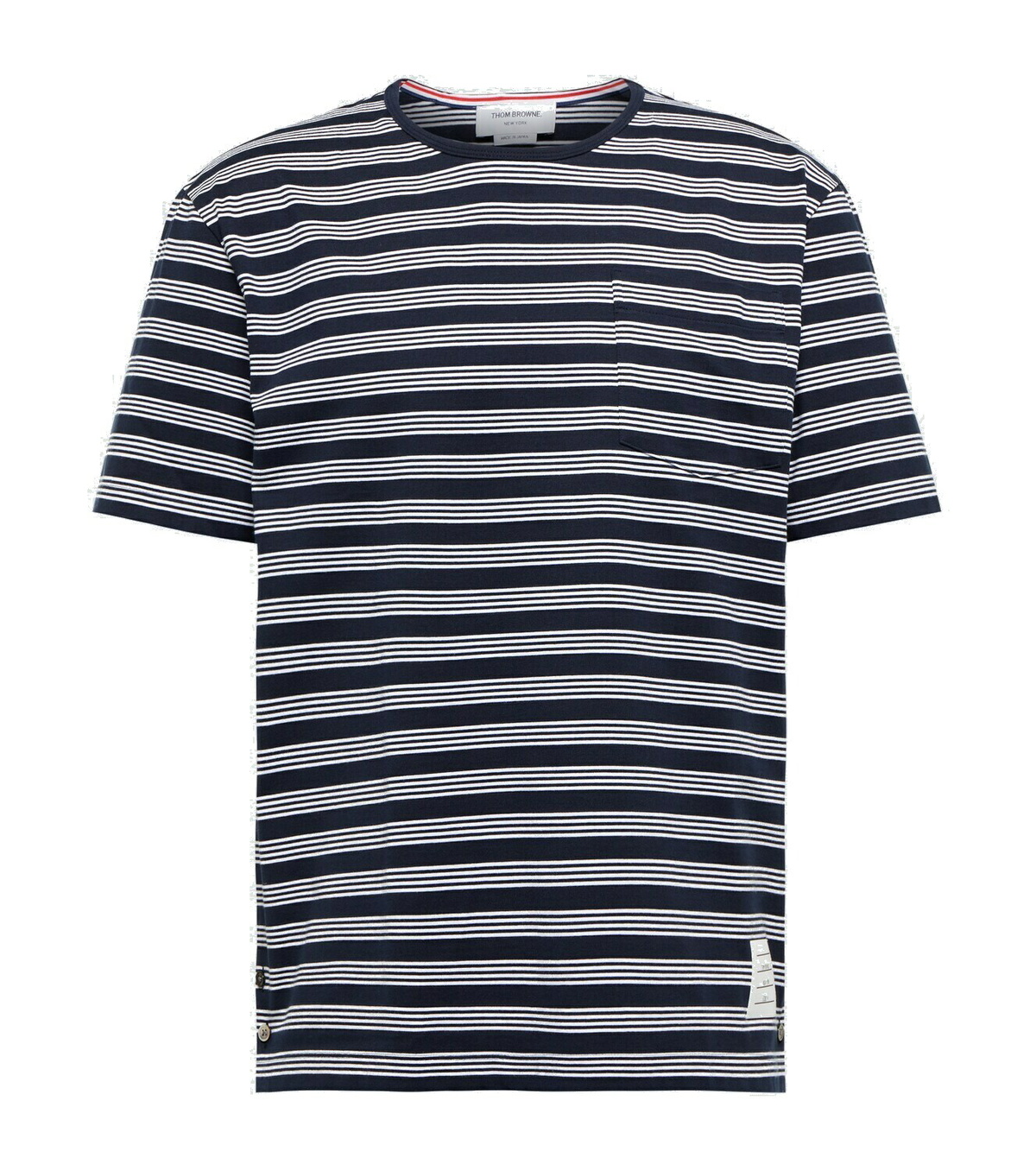 Tシャツ・カットソー THOM BROWNE TRICOLOR EMBROIDERED COTTON OVERSIZED T-SHIRT Striped oversized cotton T-shirt in multicoloured - Thom