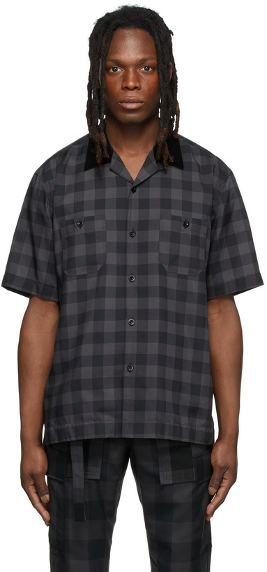 Photo: Sacai Grey & Black Buffalo Check Shirt