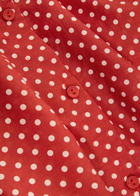 Matteau Polka dot Cotton and Silk-blend Shirt Red