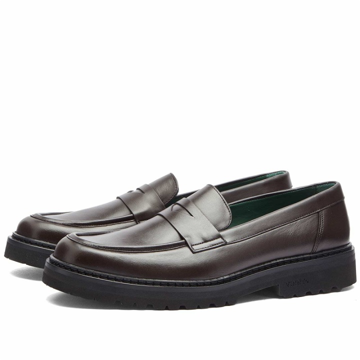Photo: VINNY'S Men's Richee Lug Sole Penny Loafer in Brown Crust Leather
