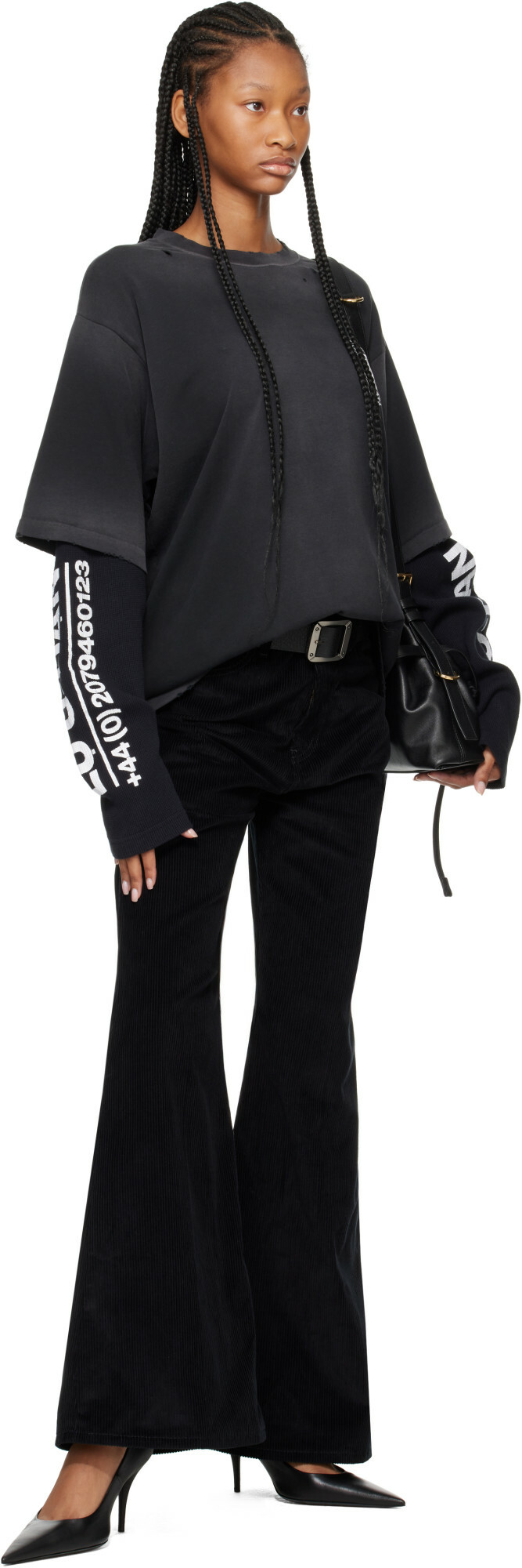 LU'U DAN Black Double Deck T-shirt