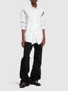 JW ANDERSON - Cotton Poplin Peplum Drape Shirt