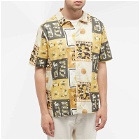 Folk Men's Tile Wave Gabe Shirt in Lemon