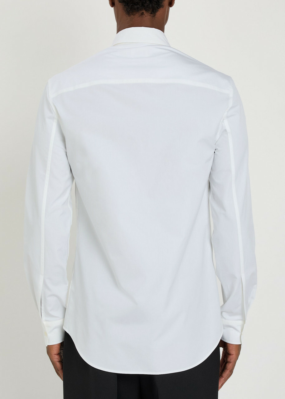 Calvin Klein Logo-embroidered Cotton-poplin Shirt White