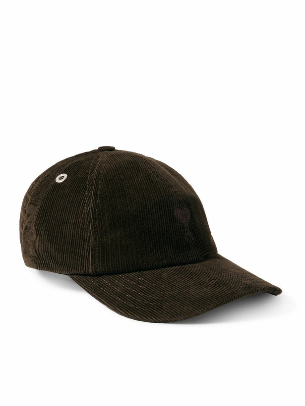 Photo: AMI PARIS - Logo-Embroidered Cotton-Corduroy Baseball Cap