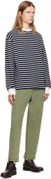 Pilgrim Surf + Supply Navy & White Blinky Striped Longsleeve T-shirt