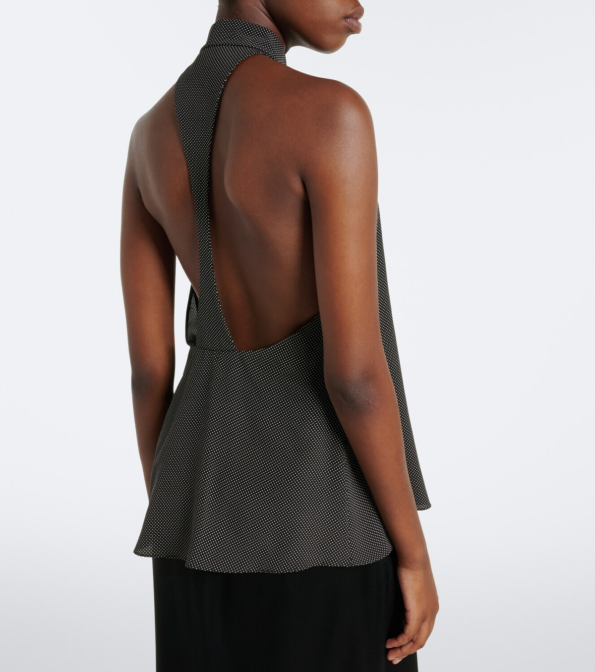 Tom Ford Polka-dot tie-neck silk crêpe de chine top