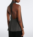 Tom Ford Polka-dot tie-neck silk crêpe de chine top