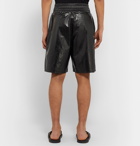 Bottega Veneta - Wide-Leg Leather Bermuda Shorts - Black