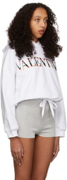 Valentino White Embroidered Logo Sweatshirt
