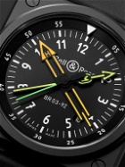 Bell & Ross - BR 03-92 Radiocompass Limited Edition Automatic 42mm Ceramic and Rubber Watch, Ref. No. BR0392-RCO-CE/SRB