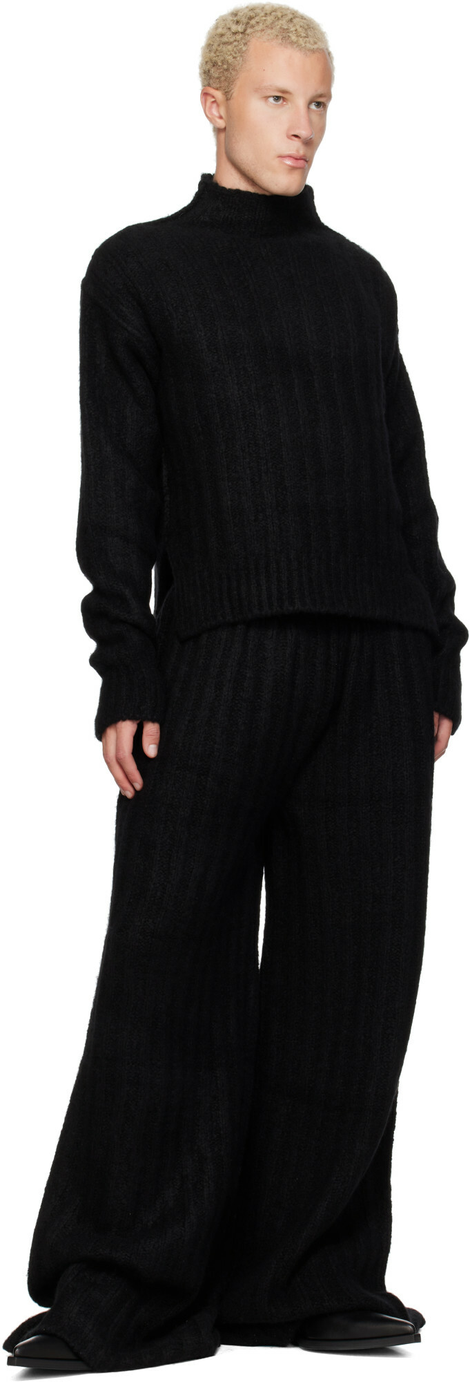 Rick Owens Black Tower Pointed Sliver Boots