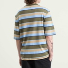AMI Paris Men's Short Sleeve Oversized Striped T-Shirt in Bleucach/Kaki/Taupe/Encre