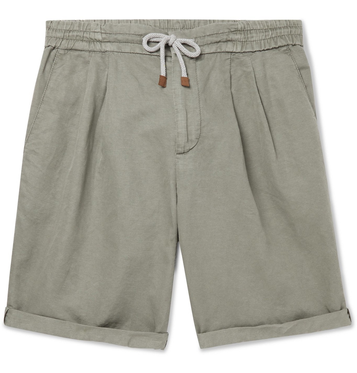 Brunello Cucinelli knee-length linen-blend shorts - Grey