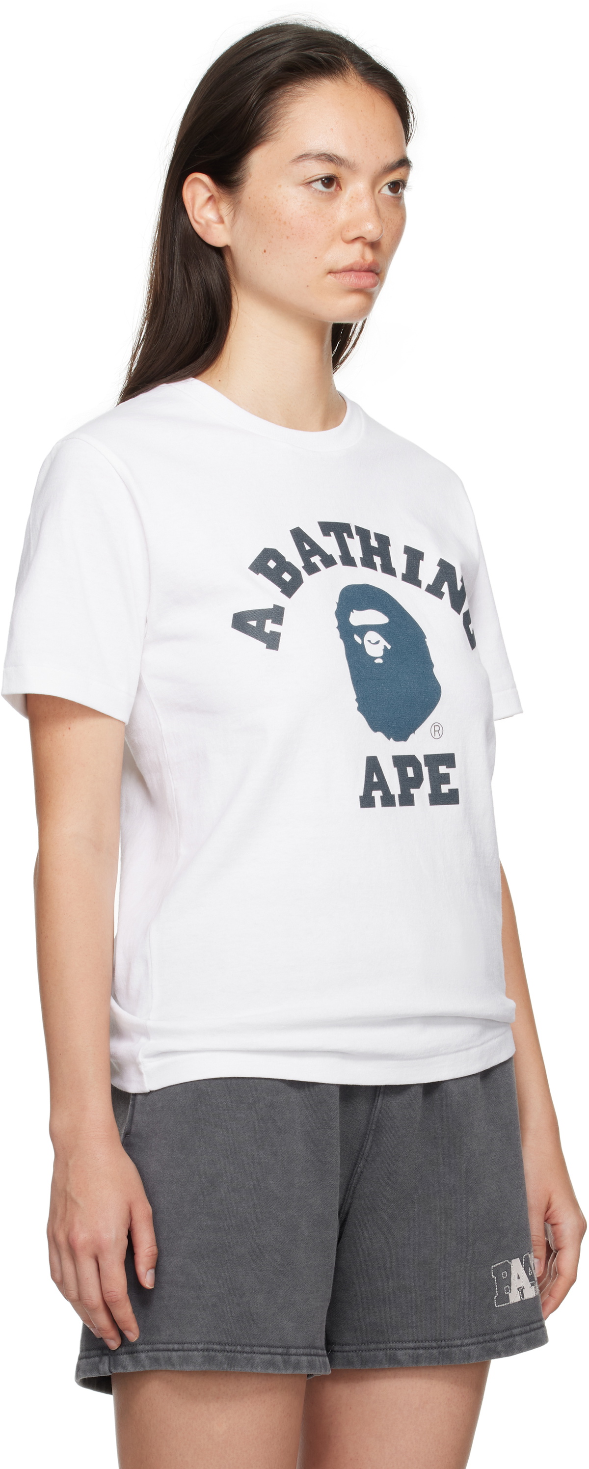 BAPE White Denim College T-shirt