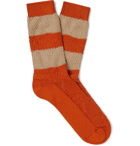 Thunders Love - Charlie Colour-Block Mélange Recycled Cotton-Blend Socks - Orange
