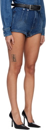 Mugler Blue Denim Tailored Shorts