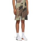 Off-White Green and Brown Camo Arrows Shorts