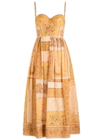 Zimmermann Lucky Corset Printed Cotton Midi Dress Multi Print
