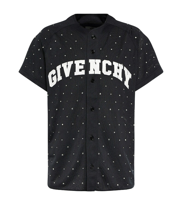 Photo: Givenchy Logo embellished mesh baseball shirt