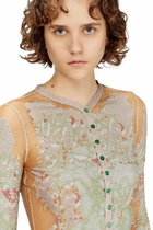 Diesel Cardigan top in printed devoré jersey - Tops Womens in Brown