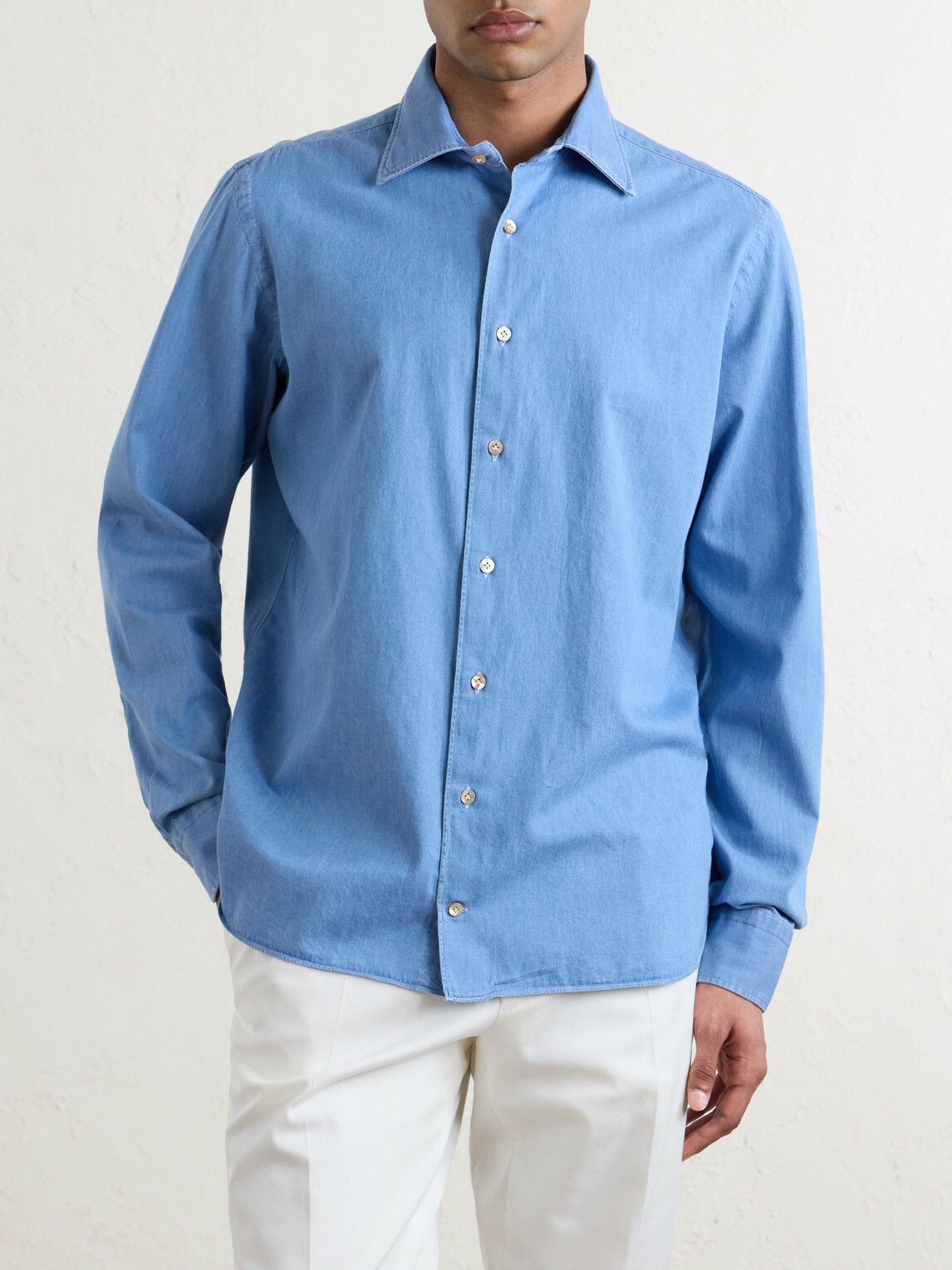 De Petrillo - Cotton-Chambray Shirt - Blue