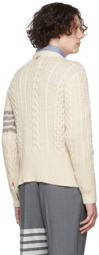 Thom Browne Off-White Wool 4-Bar Sweater