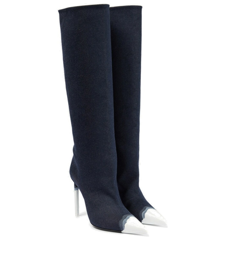 Photo: Tom Ford Bleached denim knee-high boots
