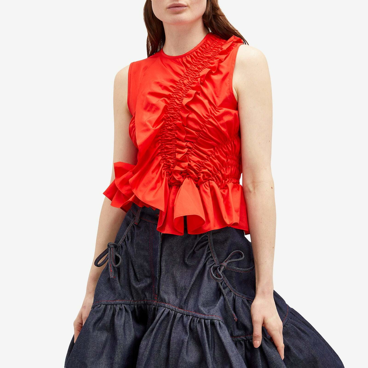 Cecilie Bahnsen Women's Geo Top in Poppy Red Cecilie Bahnsen