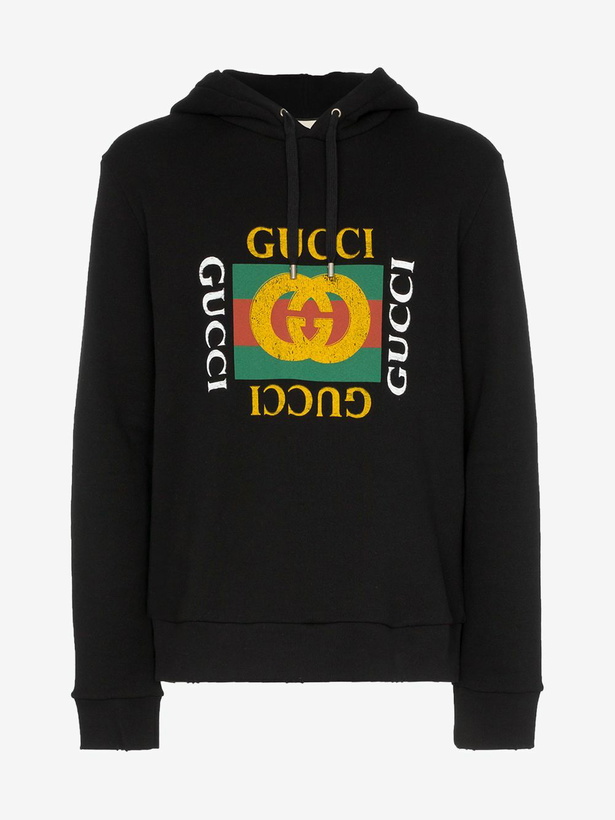 Photo: Gucci Black Logo Cotton Hoodie
