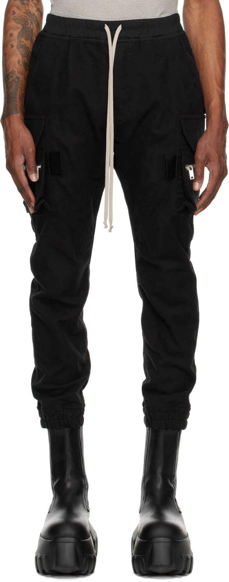 Rick Owens Black Tower Mastodon Cargo Pants