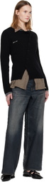 Andersson Bell Black Button Slim Knit Cardigan