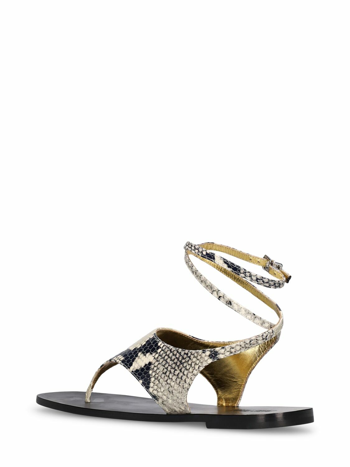 PARIS TEXAS 5mm Amalfi Python Print Flat Sandals