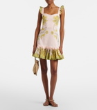 La DoubleJ Gingerbread printed cotton-blend minidress