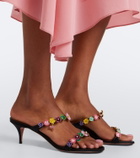 Amina Muaddi Vittoria embellished satin mules